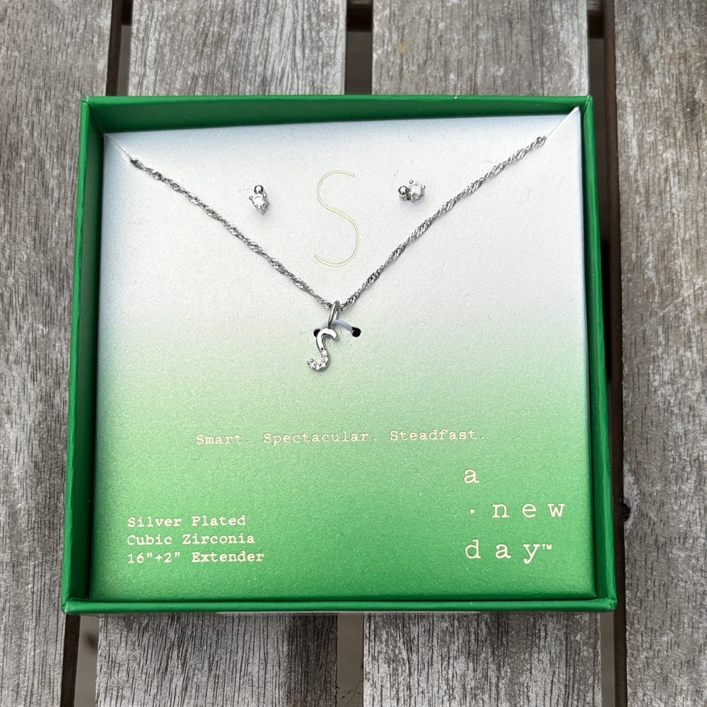 A New Day Silver Necklace and Earring Set